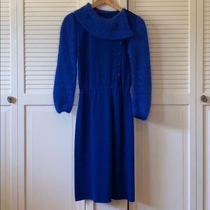 VINTAGE cobalt blue sweater dress
